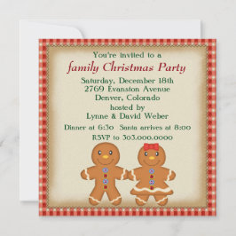 Invitación Fiesta de Navidades familiares de Gingerbread Man