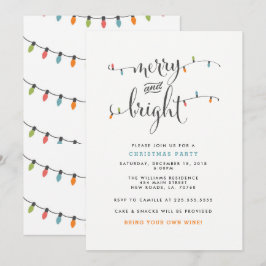 Invitación Fiesta de Navidades Feliz y Brillante