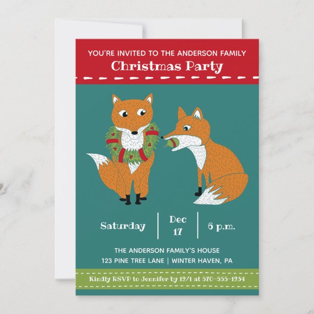 Invitación Fiesta de Navidades festivos (Anverso)