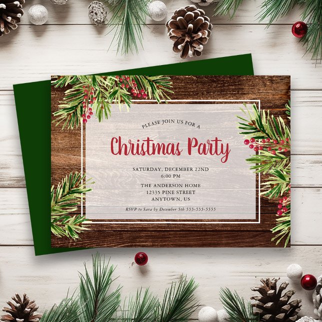 Invitación Fiesta de Navidades festivos de Evergreen (Subido por el creador)