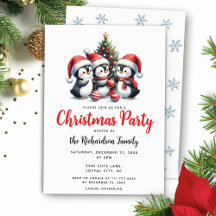Fiesta de Navidades festivos de pingüinos cutos