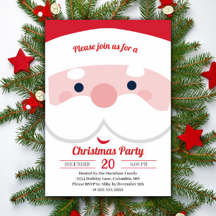 Invitación Fiesta de Navidades festivos Jolly Retro Santa