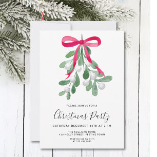 Invitación Fiesta de Navidades festivos Mistletoe