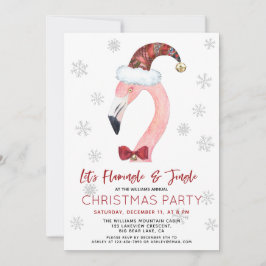 Invitación Fiesta de Navidades Flamingle y Jingle Santa Flami