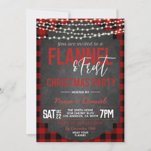 Invitación Fiesta de Navidades Flannel & Frost