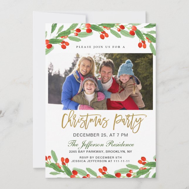 Invitación Fiesta de Navidades fotográficos de la sucursal de (Anverso)