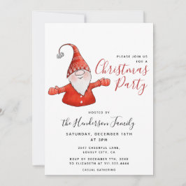 Invitación Fiesta de Navidades Gnome Cute