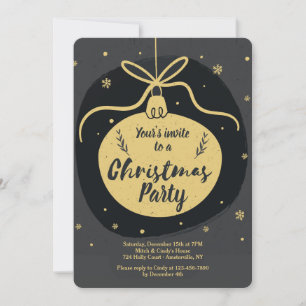 Invitación Fiesta de Navidades Gold Bauble
