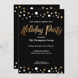 Invitación Fiesta de Navidades Gold Black Corporate Holiday