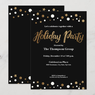 Invitación Fiesta de Navidades Gold Black Corporate Holiday