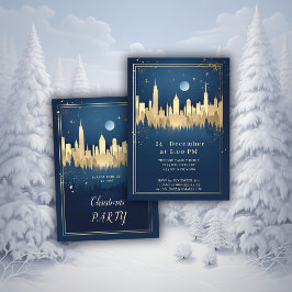 Invitación Fiesta de Navidades Gold y Blue