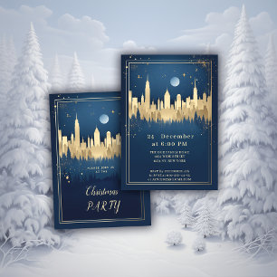 Invitación Fiesta de Navidades Gold y Blue