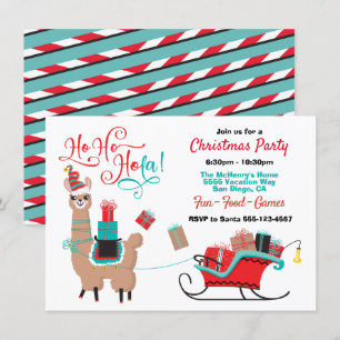 Invitación Fiesta de Navidades Ho Hola Llama