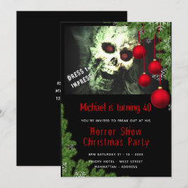 Invitación Fiesta de Navidades HORROR invita a zombis aterrad