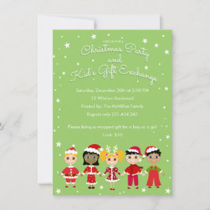 Invitación Fiesta de Navidades infantiles y intercambio de re