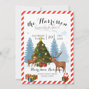Invitación Fiesta de navidades invitado con renos