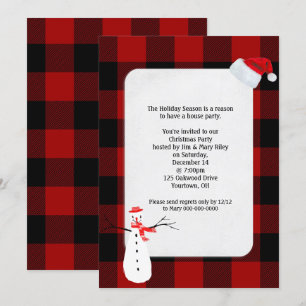 Invitación Fiesta de navidades Invitar diseño de manta de búf