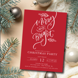 Invitación Fiesta de Navidades merry y Bright
