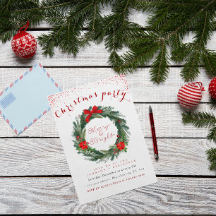 Invitación Fiesta de Navidades merry y Bright