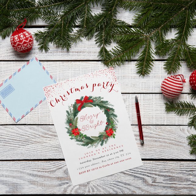 Invitación Fiesta de Navidades merry y Bright (Subido por el creador)