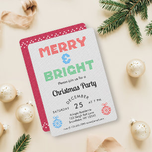 Invitación Fiesta de Navidades merry y Bright