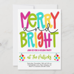 Invitación Fiesta de Navidades merry y Bright