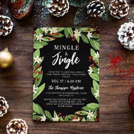 Invitación Fiesta de Navidades Minge Jingle Floral Red Berrie