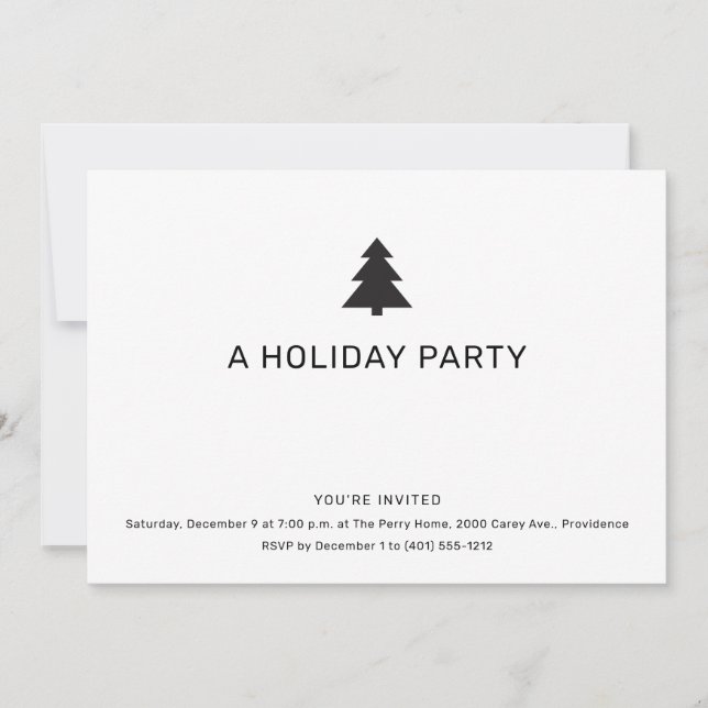 Invitación Fiesta de Navidades minimalistas (Anverso)