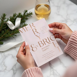 Invitación Fiesta de Navidades Mínimos de feriado de Merry y 