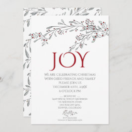 Invitación Fiesta de Navidades Mistletoe con dibujos de mano 