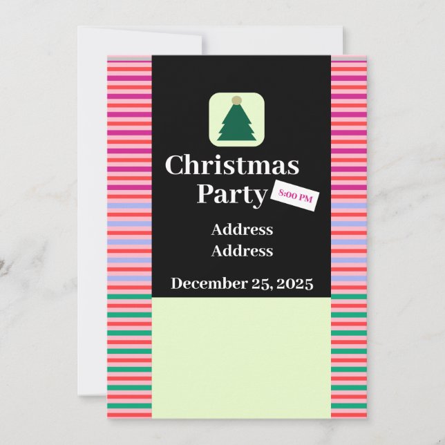 Invitación Fiesta de Navidades modernos (Anverso)