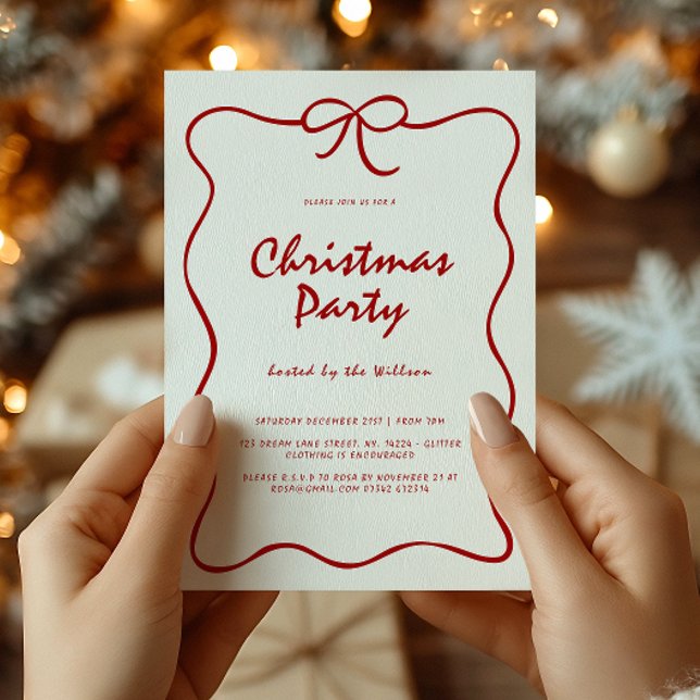 Invitación Fiesta de Navidades modernos de Red Knot (Subido por el creador)