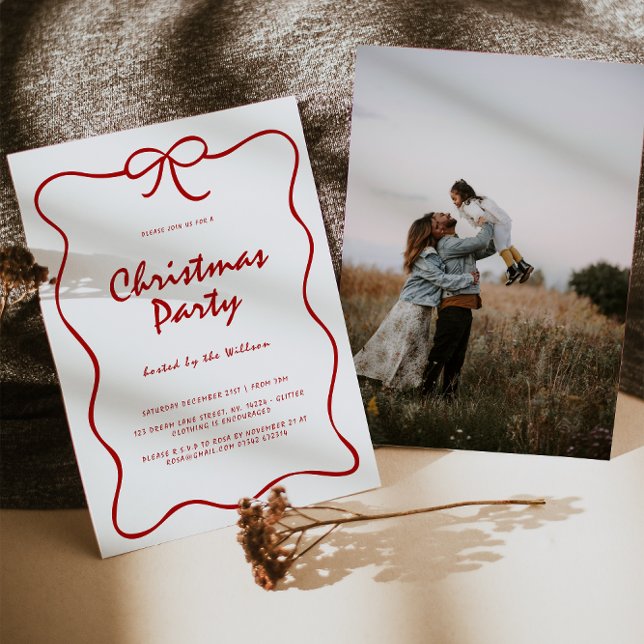 Invitación Fiesta de Navidades modernos de Red Knot (Subido por el creador)