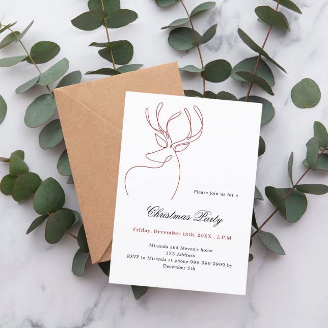 Invitación Fiesta de Navidades modernos de renos abstractos y (Subido por el creador)
