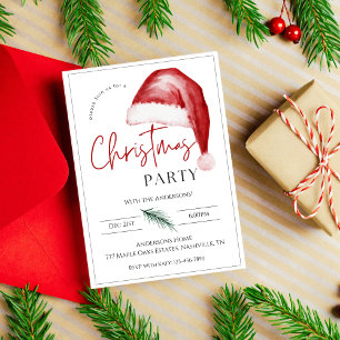 Invitación Fiesta de Navidades modernos de Santa Hat