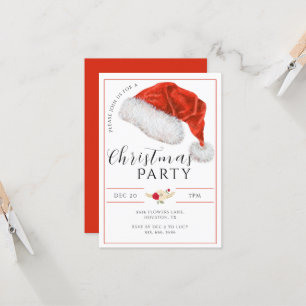 Invitación Fiesta de Navidades modernos de Santa Hat
