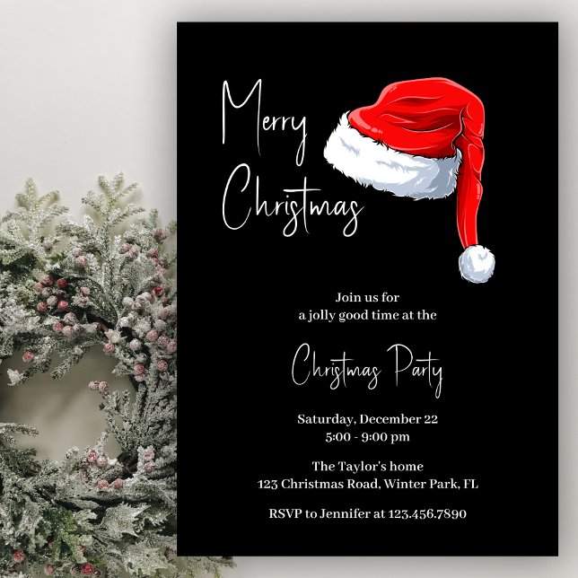 Invitación Fiesta de Navidades modernos de Sombrero Blanco y  (Subido por el creador)