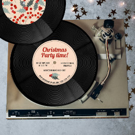 Invitación Fiesta de Navidades musicales de vintage retro vin