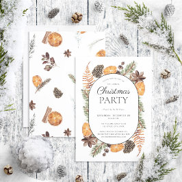 Invitación Fiesta de Navidades Naranjas de Boho Dried
