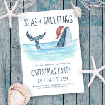 Invitación Fiesta de Navidades náuticos del mar de Santa Ball<br><div class="desc">La invitación a la fiesta de Navidades de temática náutica invita a los invitados a "una ballena de buenos tiempos" y cuenta con una ballena acuática con un sombrero de Santa nadando en el mar con luces de cuerda decorando su cola. La leyenda "Mares y saludos" y los detalles del...</div>
