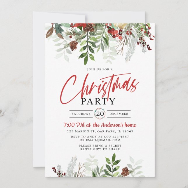 Invitación Fiesta de Navidades navidades (Anverso)