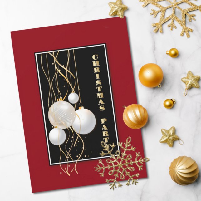 Invitación Fiesta de Navidades negros y rojos modernos (Subido por el creador)