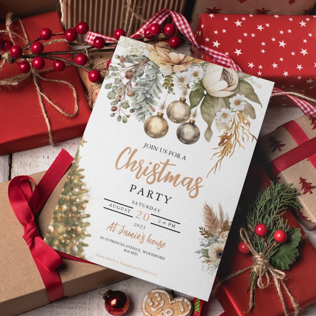 Invitación Fiesta de Navidades Neutrales del Boho (Subido por el creador)
