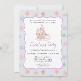 Invitación Fiesta de Navidades Nutcracker Pastel