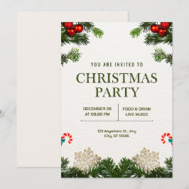 Invitación fiesta de Navidades personalizados