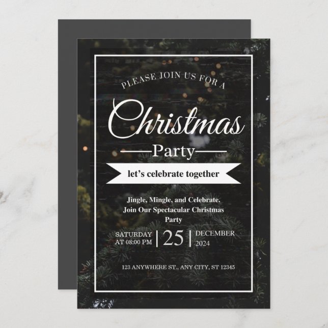 Invitación fiesta de Navidades personalizados (Anverso / Reverso)