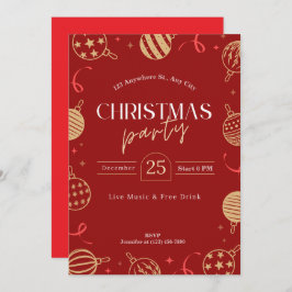 Invitación fiesta de Navidades personalizados