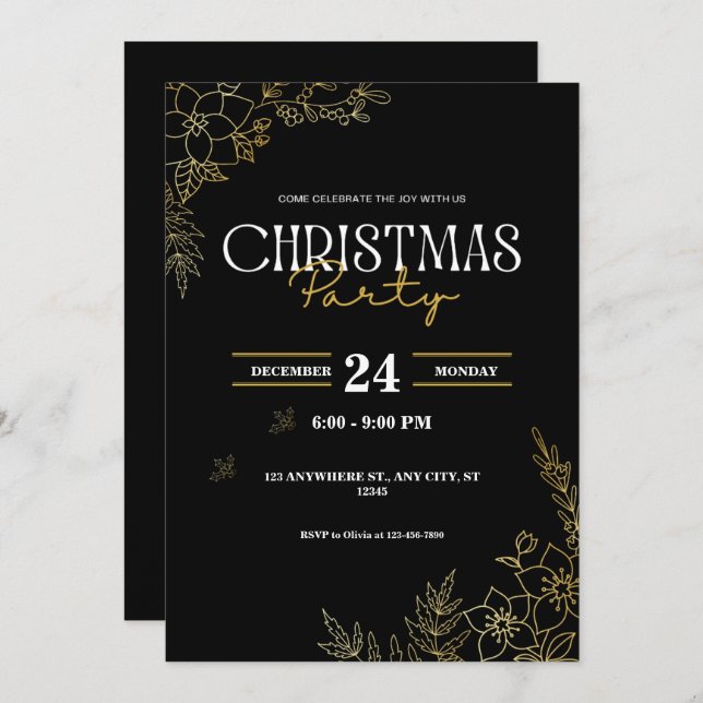 Invitación fiesta de Navidades personalizados (Anverso / Reverso)