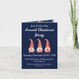 Invitación Fiesta de Navidades personalizados de gnomos rojos