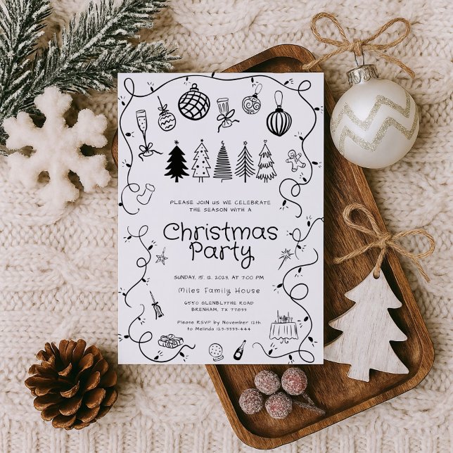 Invitación Fiesta de Navidades por mano caprichosa (Subido por el creador)